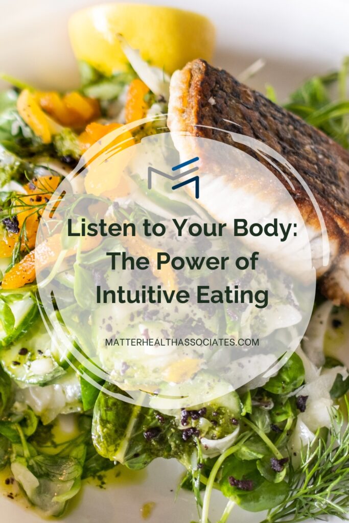 Listen to Your Body The Power of Intuitive Eating | A flat lay of a wholesome breakfast. Emphasizes the importance of listening to your body's natural hunger cues for better health and energy.