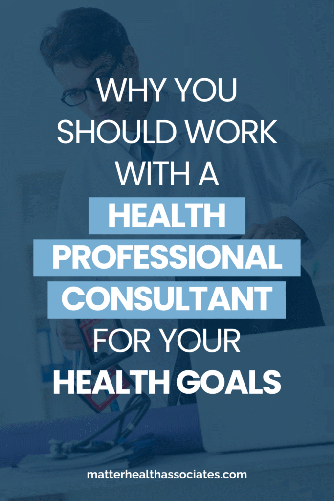 Male health professional consultant preparing for work with text overlay ‘Why You Should Work with a Health Professional Consultant for Your Health Goals