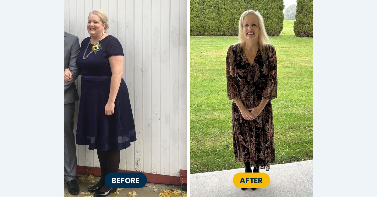 Joanne Slingwine before and after losing almost 80 pounds with Matter Health Associates personal training in Williamstown PA